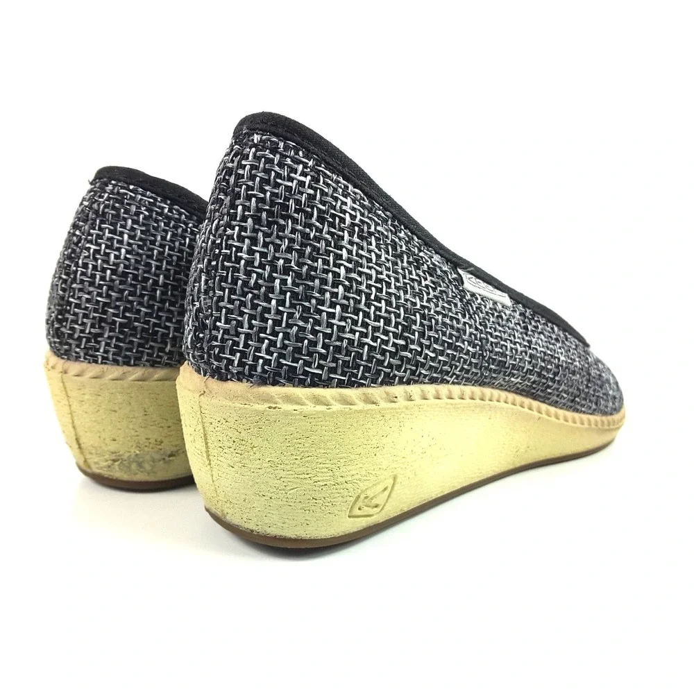 Keen‎ Cortona Women's Black Jute Open Toe Casual Comfort Wedge Shoes Size 7